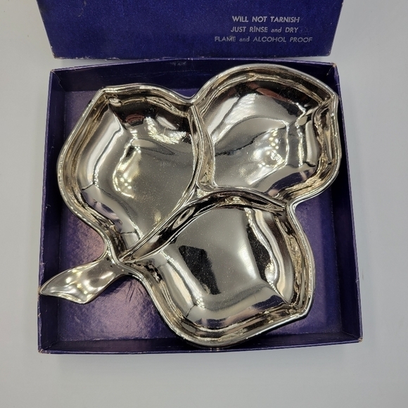 Vintage Silvalyte Trefoil Leaf Candy Dish - IOB - Picture 2 of 4